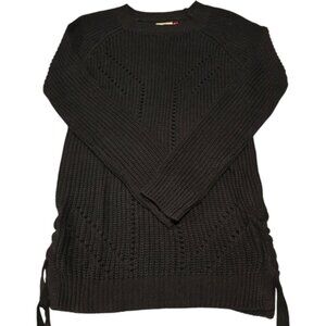 SO Perfectly You Women's Open Knit Tunic‎ Sweater - Black - Size XS